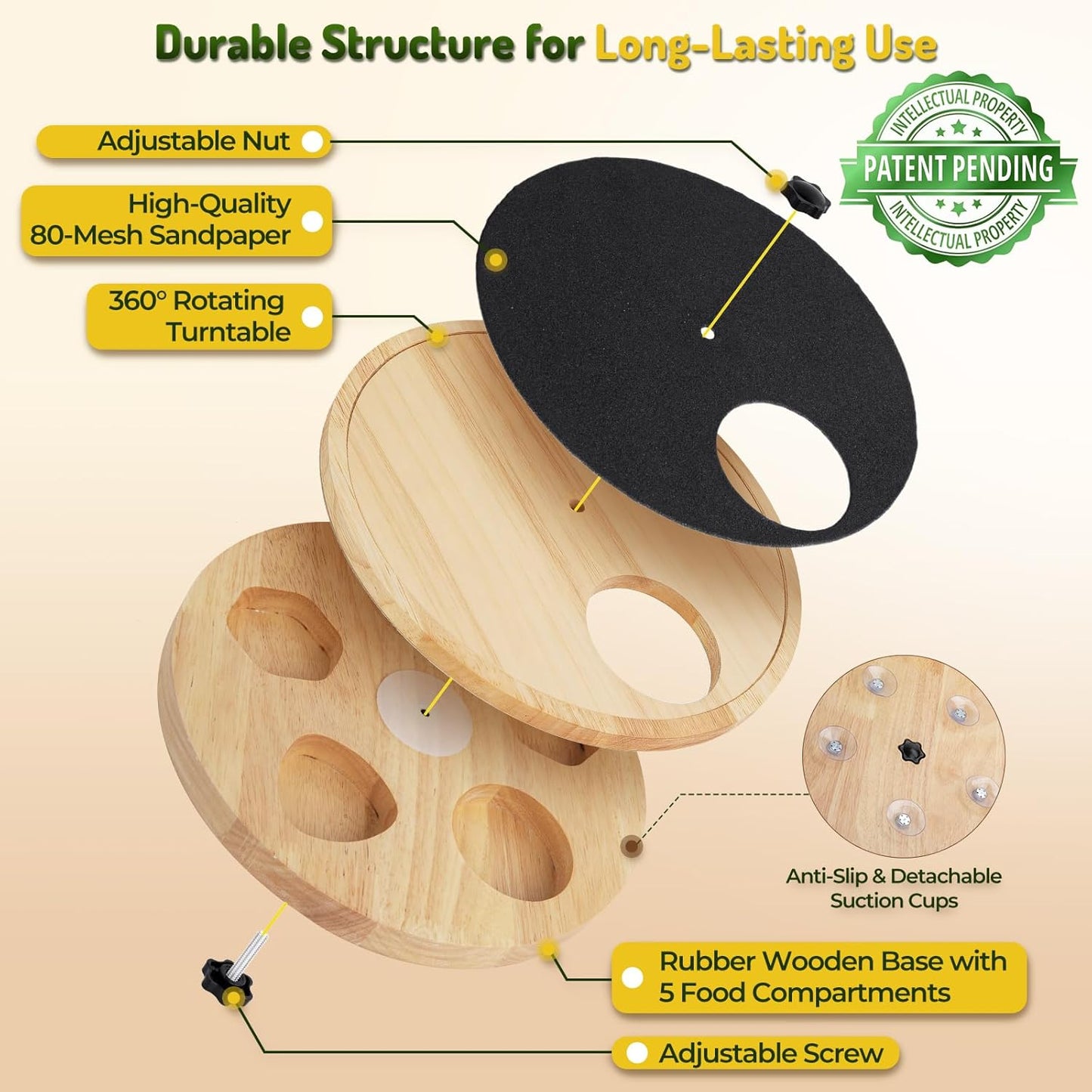 Petlori™ 2-in-1 Dog Nail Scratch Board & Interactive Treat Toy